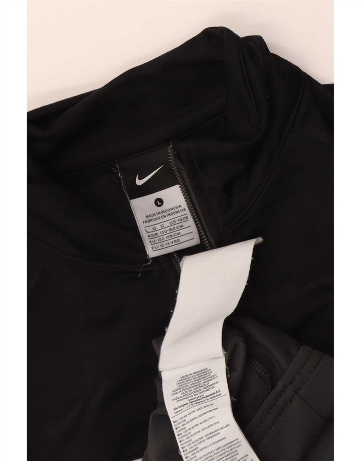 Nike Jungen-Trainingsanzugoberteil, Jacke, 12–13 Jahre, groß, graues Farbblock-Polyester