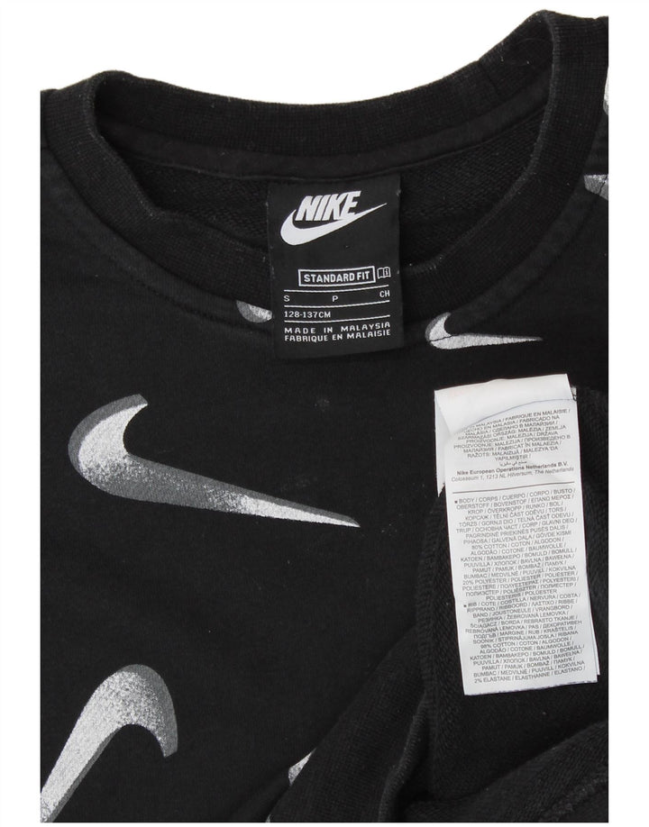 NIKE Mädchen-Sweatshirt mit Grafik, Standard-Passform, 8–9 Jahre, Größe S, Schwarz