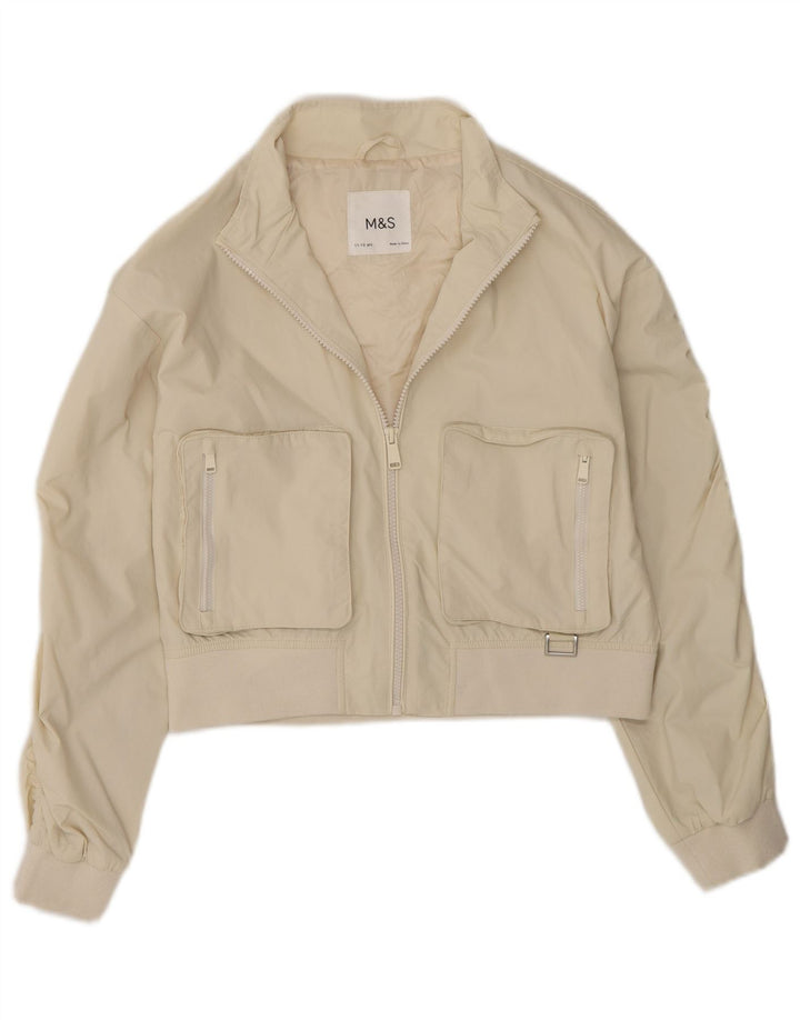 Marks & Spencer Crop Bomberjacke für Mädchen, 11–12 Jahre, Beige, Polyester