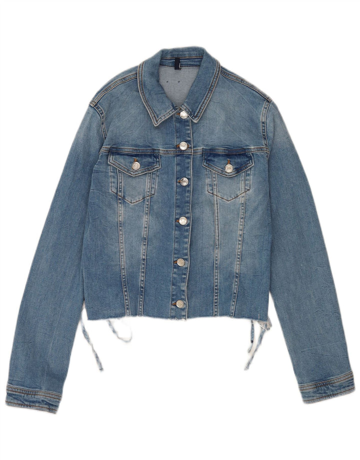 Liu Jo Damen Crop Denim Jacke UK 14 Large Blau