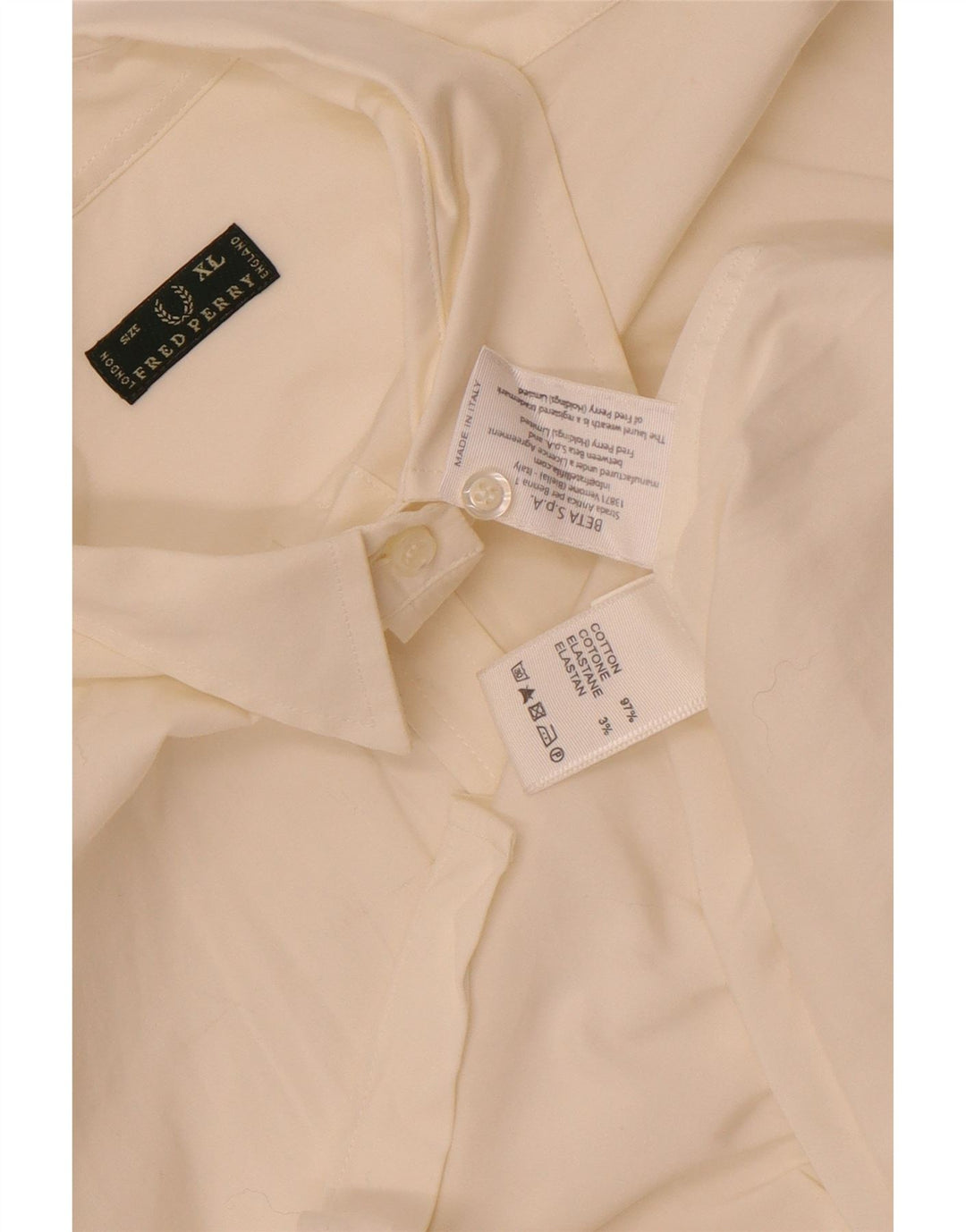 Fred Perry Damenhemd UK 18 XL Weiße Baumwolle