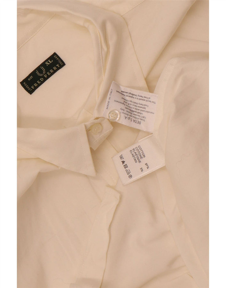Fred Perry Damenhemd UK 18 XL Weiße Baumwolle