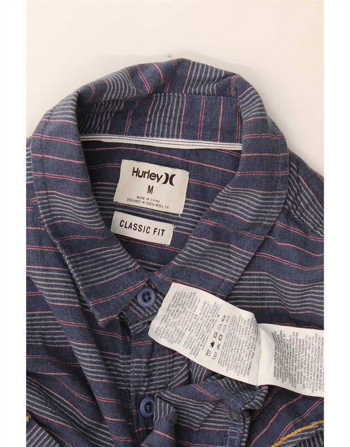 Hurley Herren-Flanellhemd mit klassischer Passform, mittelmarineblau, gestreift, Baumwolle