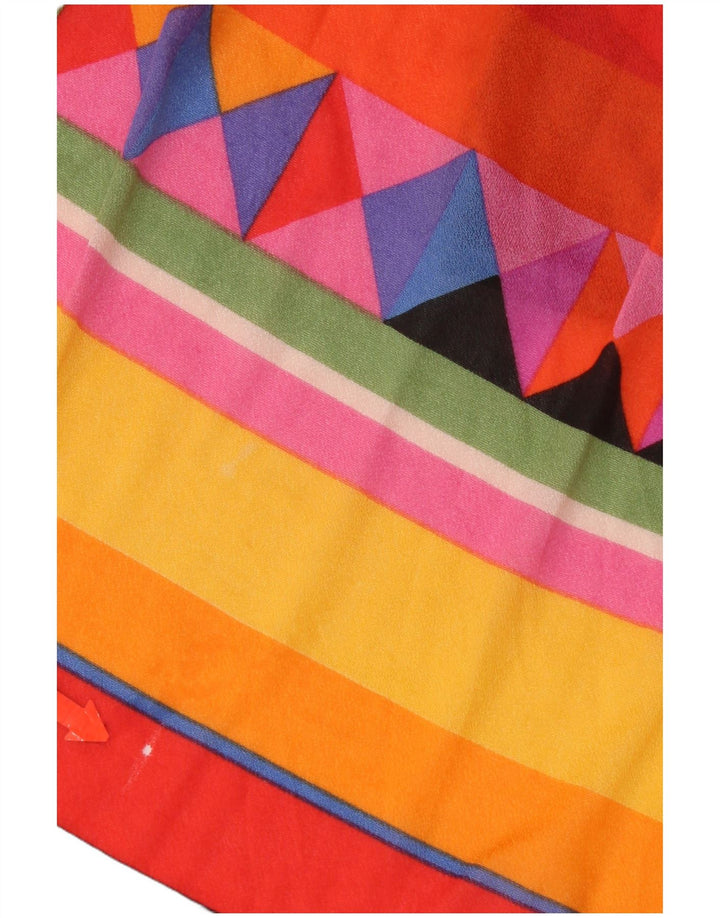 Vintage Damen Sonnenkleid UK 14 Groß Mehrfarbig Geometrisch