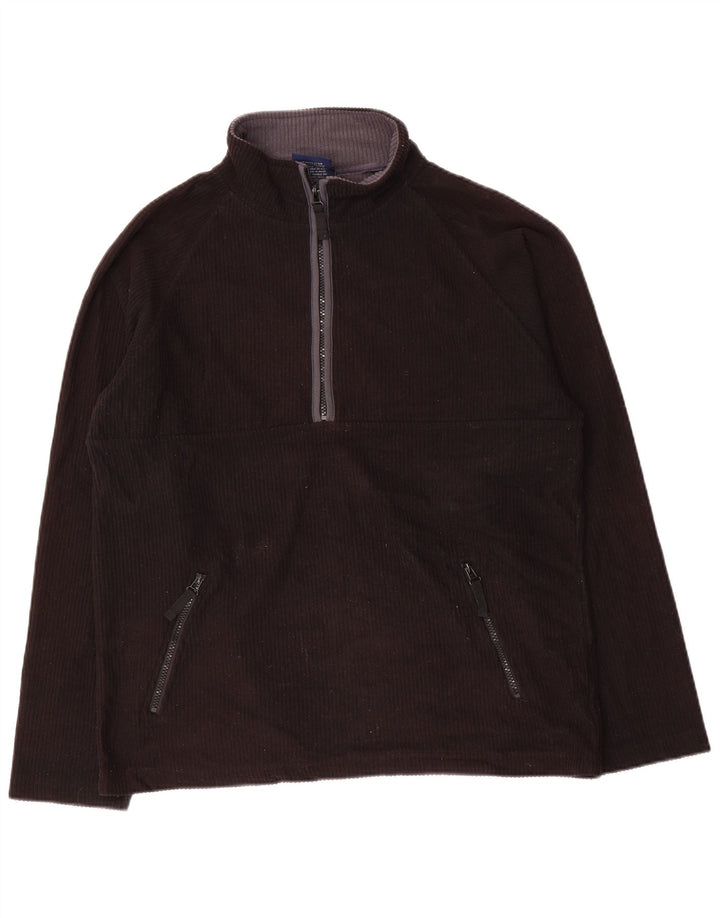 Marks & Spencer Herren Blue Harbour Fleecepullover mit Reißverschluss am Hals, Größe S, Schwarz