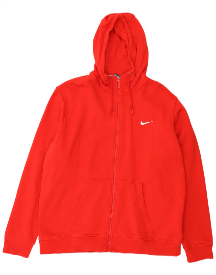 Nike Herren-Kapuzenpullover mit Reißverschluss, 2XL, rote Baumwolle