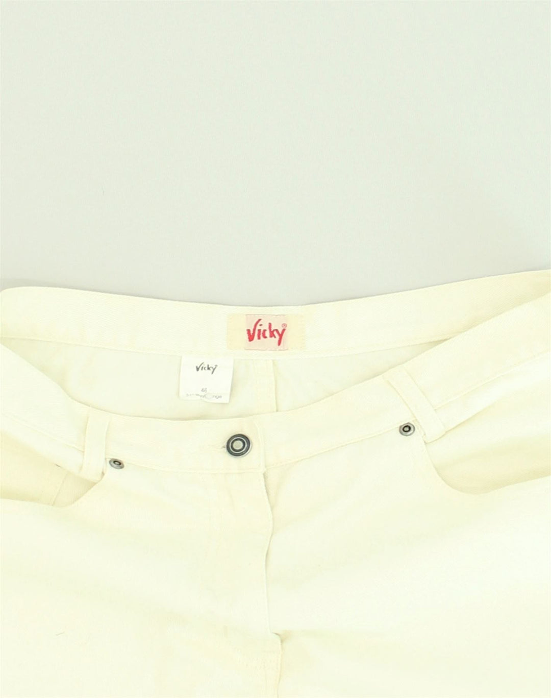 VINTAGE Womens Slim Jeans IT 46 Large W32 L30 White Cotton | Vintage Vintage | Thrift | Second-Hand Vintage | Used Clothing | Messina Hembry 