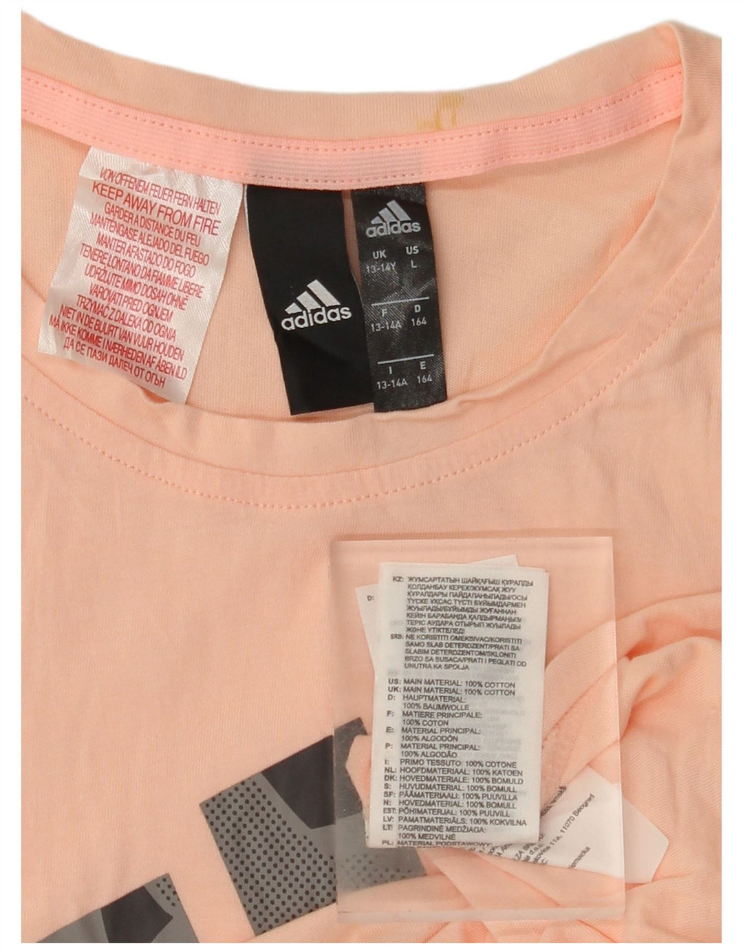 ADIDAS Grafik-T-Shirt für Mädchen, 13–14 Jahre, rosa Baumwolle