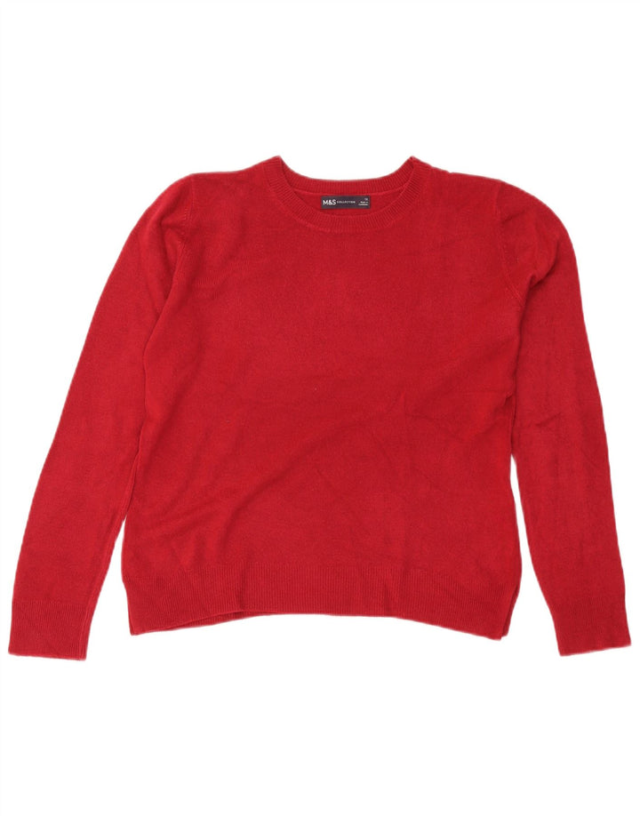 Marks & Spencer Damen Crop Pullover mit U-Boot-Ausschnitt, Gr. 12, Mittelrot