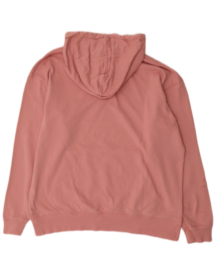 ADIDAS Mens Hoodie Jumper Medium Pink Cotton