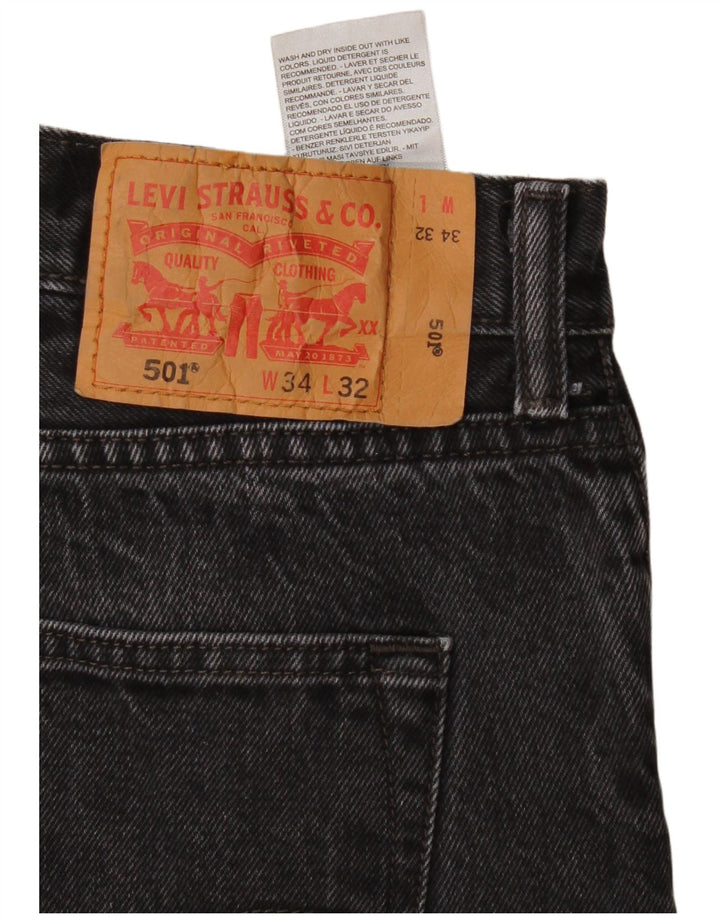 Levi's Herren 501 Straight Jeans W34 L32 Schwarz