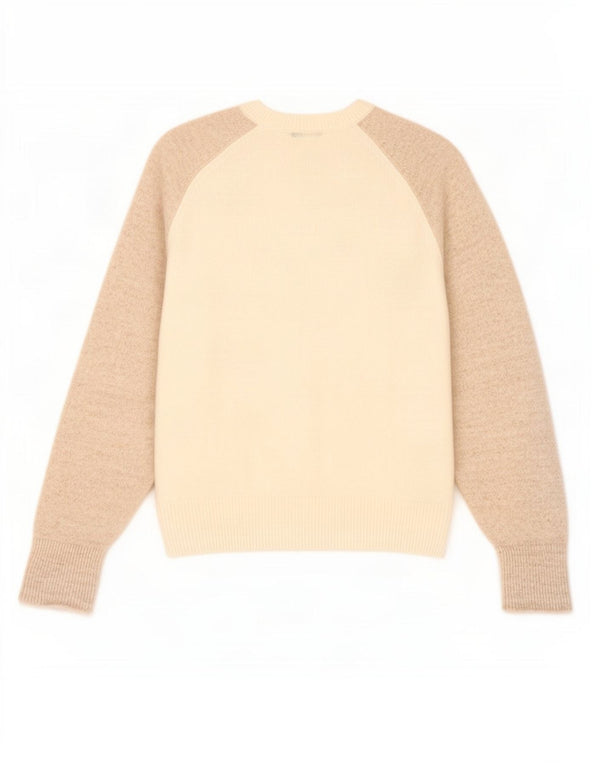 Reiss Womens Crop Crew Neck Pullover Pullover UK 10 Small Off White