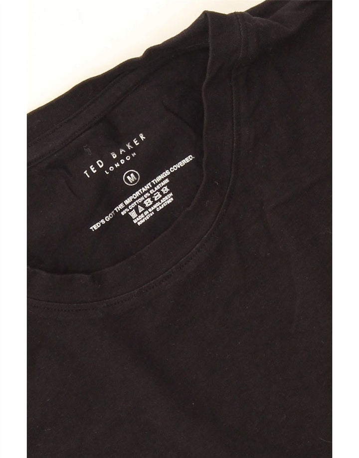 Ted Baker Herren-T-Shirt-Oberteil aus mittelschwarzer Baumwolle