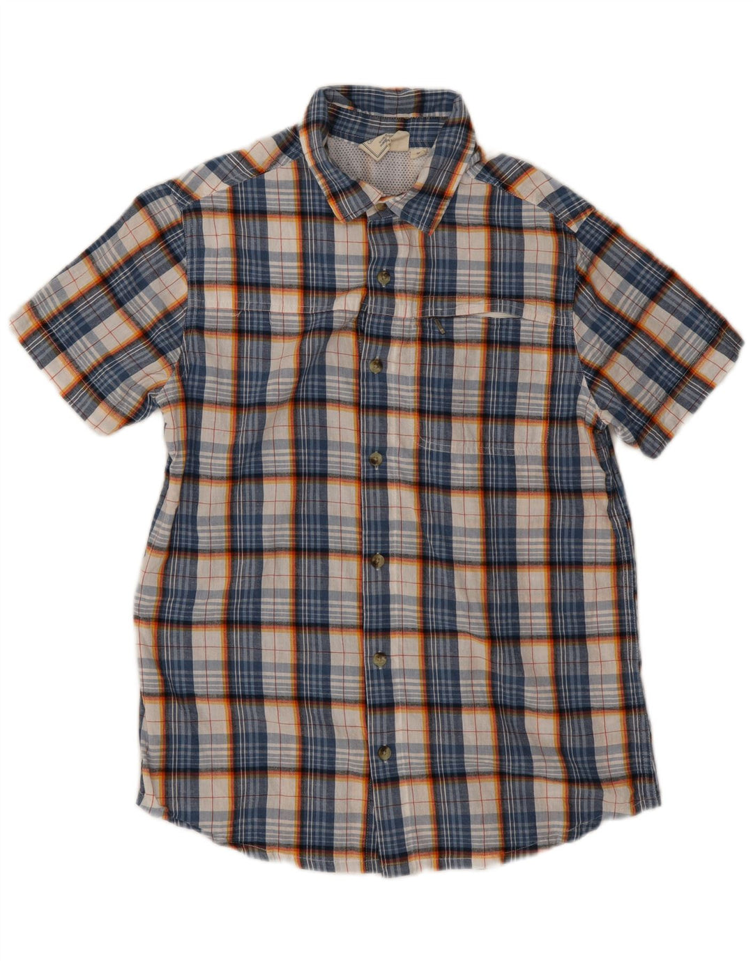 Mountain Warehouse Herren-Kurzarmhemd, klein, blau kariert, Polyester