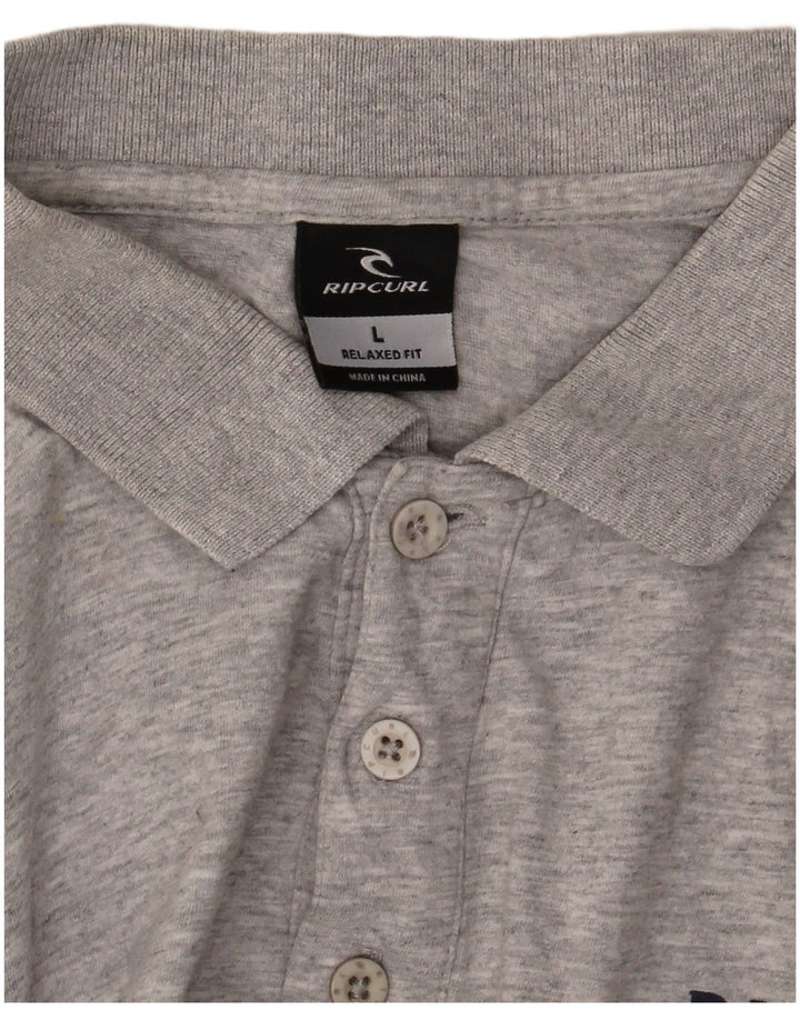 Rip Curl Herren-Poloshirt mit entspannter Passform, groß, grau gestreift
