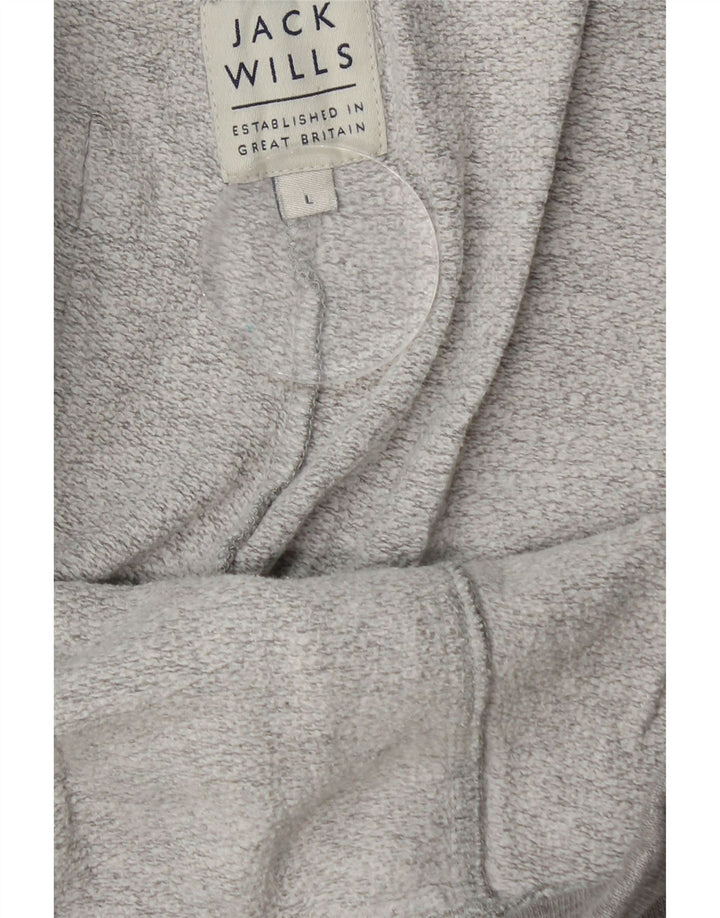 Jack Wills Herren-Trainingshose mit Grafik, Größe L, aus grauer Baumwolle