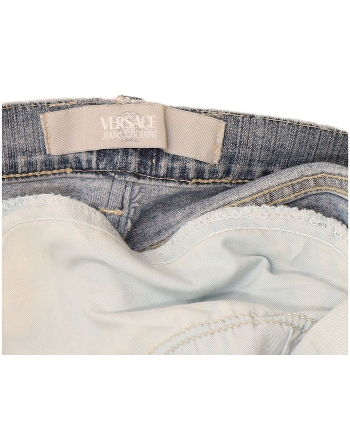 Versace Damen Straight Jeans W34 L31 Blau