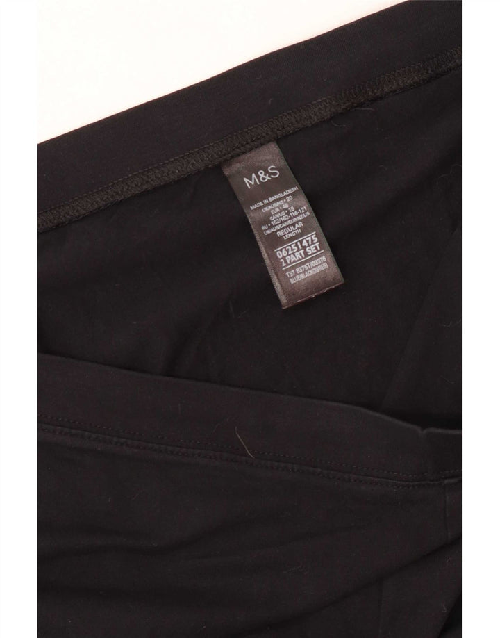 Marks & Spencer Damen Leggings UK 20 2XL Schwarze Baumwolle