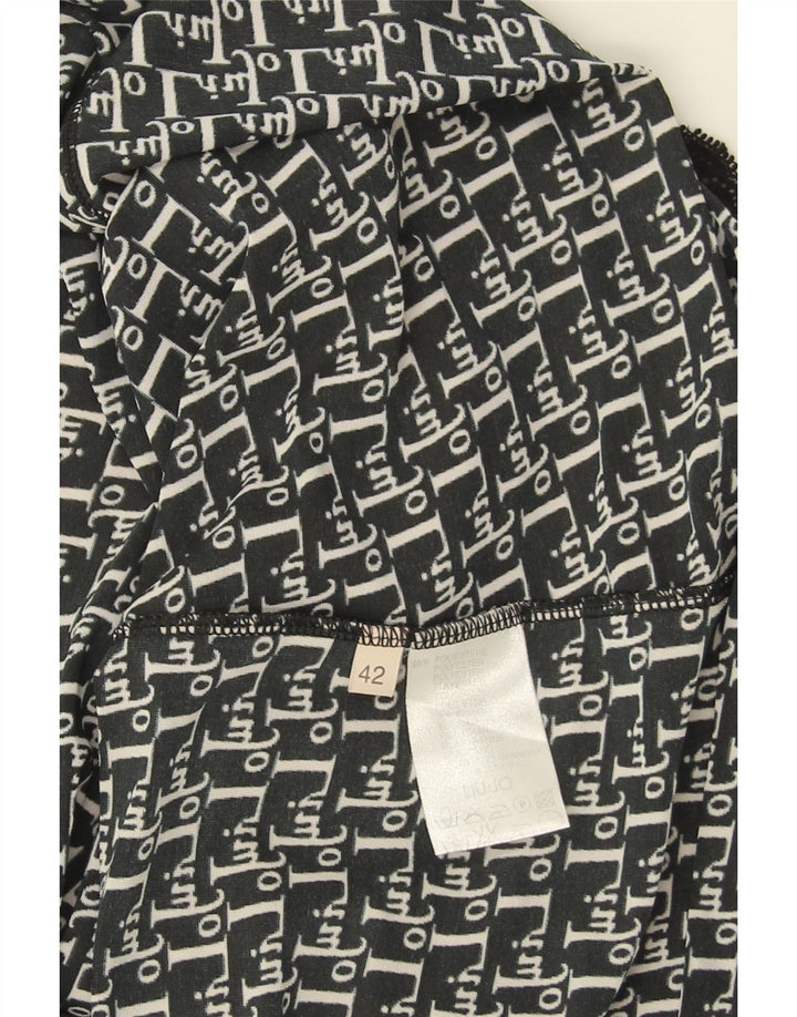 Liu Jo Damen A-Linien-Kleid IT 42 Mittelschwarzes geometrisches Polyester
