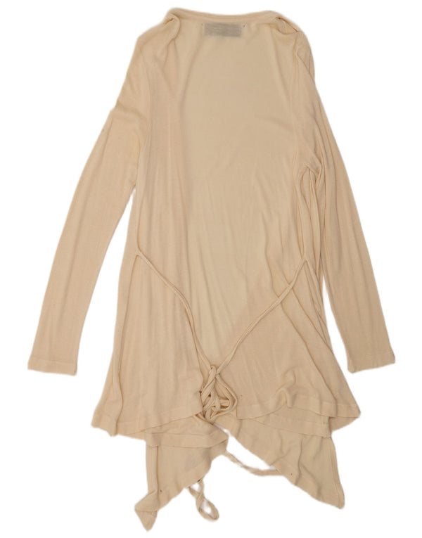 Zara Damen Longline-Cardigan-Pullover UK 12 Mittelbeige