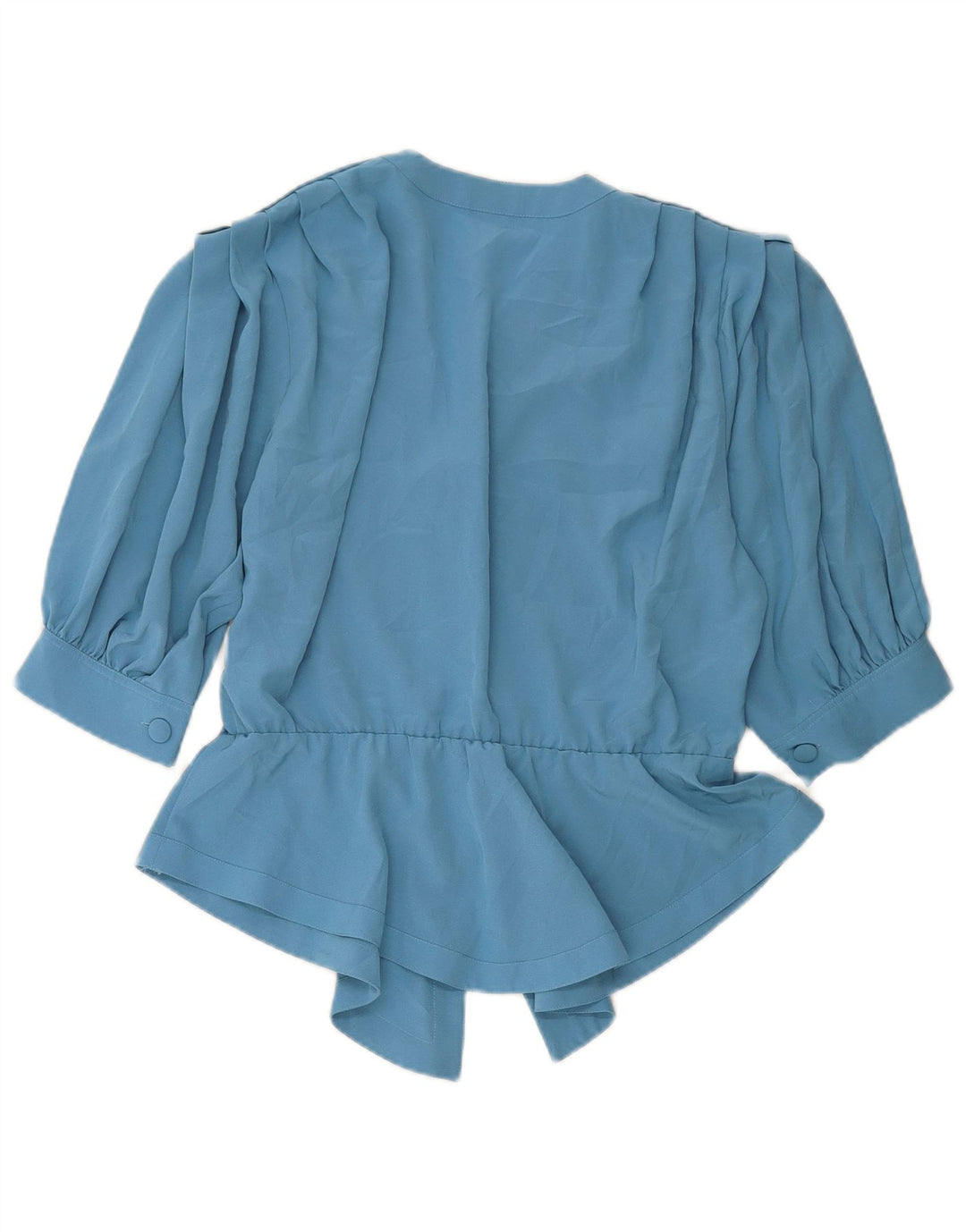 MARIO PUCCI CECCONI Damen Kurzarm-Hemdbluse IT 42 Mittelblau