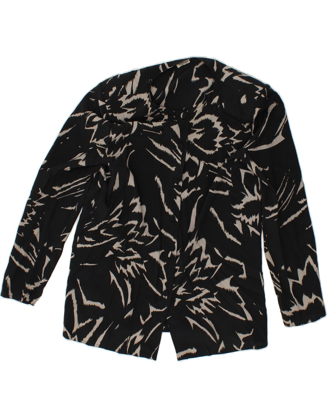 LUCIANO SOPRANI Womens Longline Shirt Blouse IT 44 Medium Black Vintage Luciano Soprani and Second-Hand Luciano Soprani from Messina Hembry 