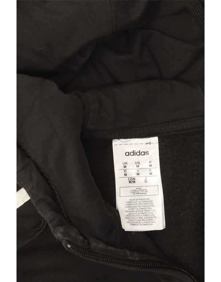 Adidas Herren-Kapuzenpullover mit Reißverschluss, mittelschwarz, Baumwolle