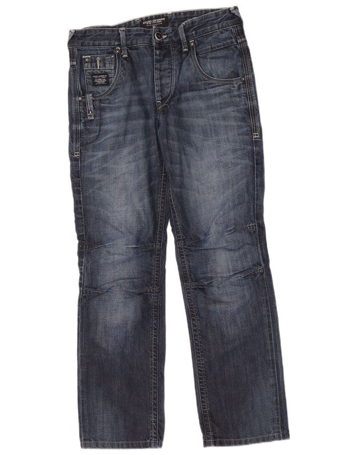 Jack & Jones Herren Straight Jeans W30 L30 Blaue Baumwolle
