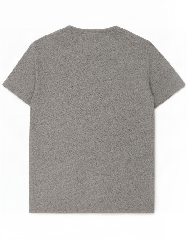 Superdry Herren Grafik-T-Shirt-Oberteil, groß, grau gesprenkelte Baumwolle