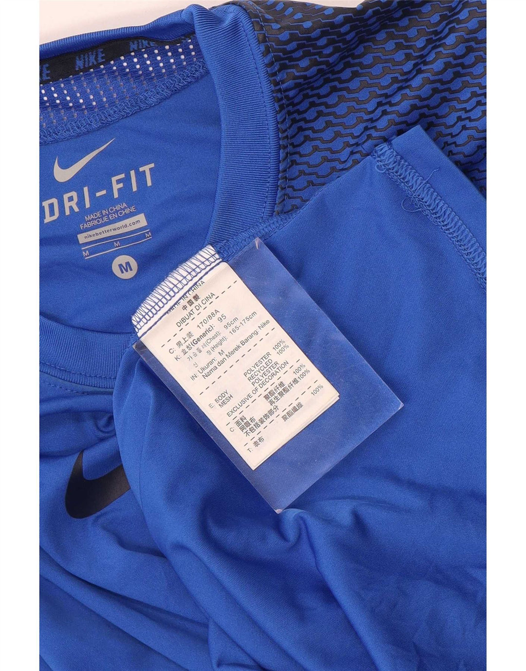 Nike Herren Dri Fit Grafik-T-Shirt-Oberteil aus mittelblauem Polyester