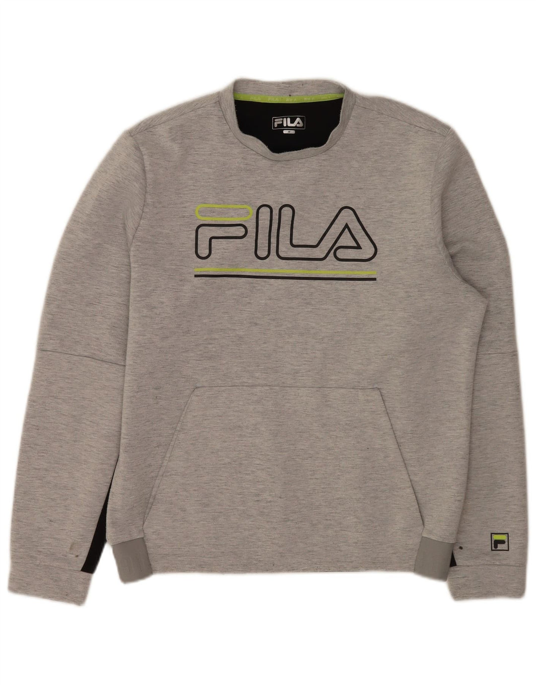 Fila Herren Grafik-Sweatshirt-Pullover Mittelgraues Colourblock-Polyester