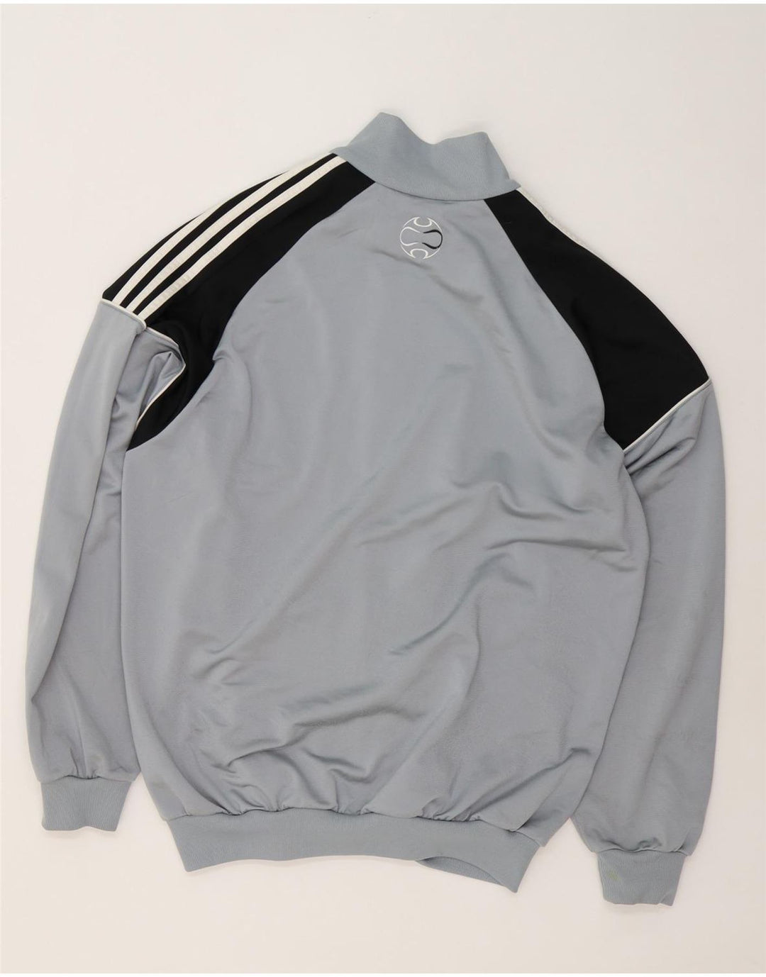 Adidas Herren Trainingsanzug Top Jacke IT 44/46 Large Grau Colourblock Polyester