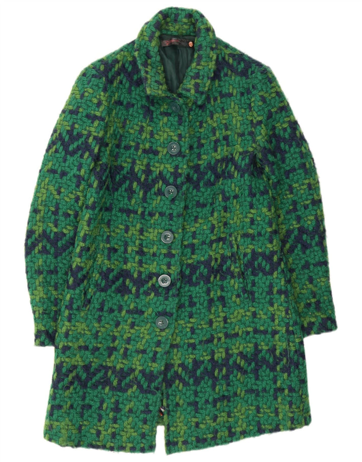 Desigual Damen Mantel EU 42 Large Green Check