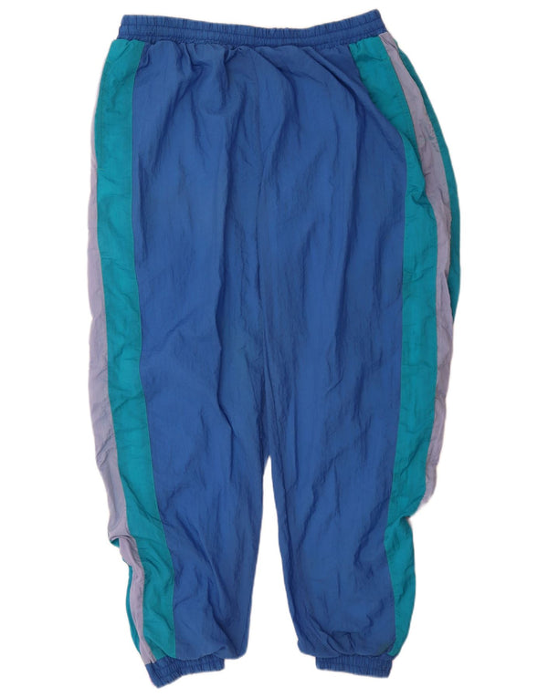 Vintage Herren Trainingshose Jogger XL Blau Colourblock Polyamid