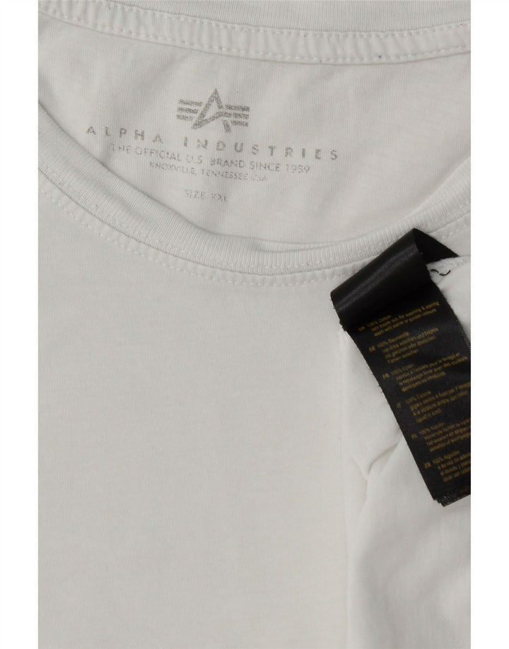 Alpha Industries Herren T-Shirt Top 2XL Weiße Baumwolle