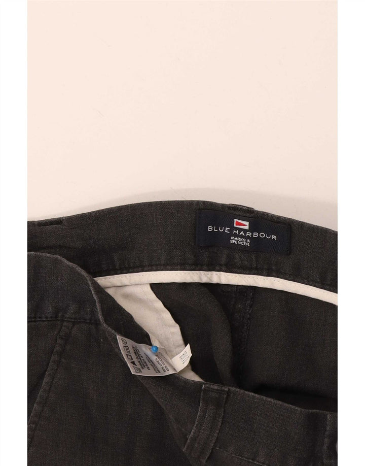 Marks & Spencer Herren Blue Harbor Chino Shorts W36 Large Marineblaues Leinen