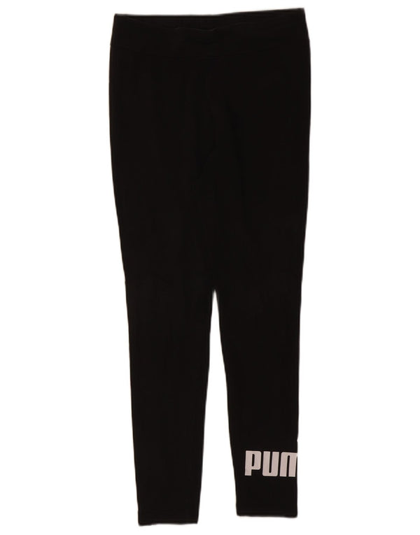 Puma Womens Graphic Leggings UK 14 Mittelschwarze Baumwolle