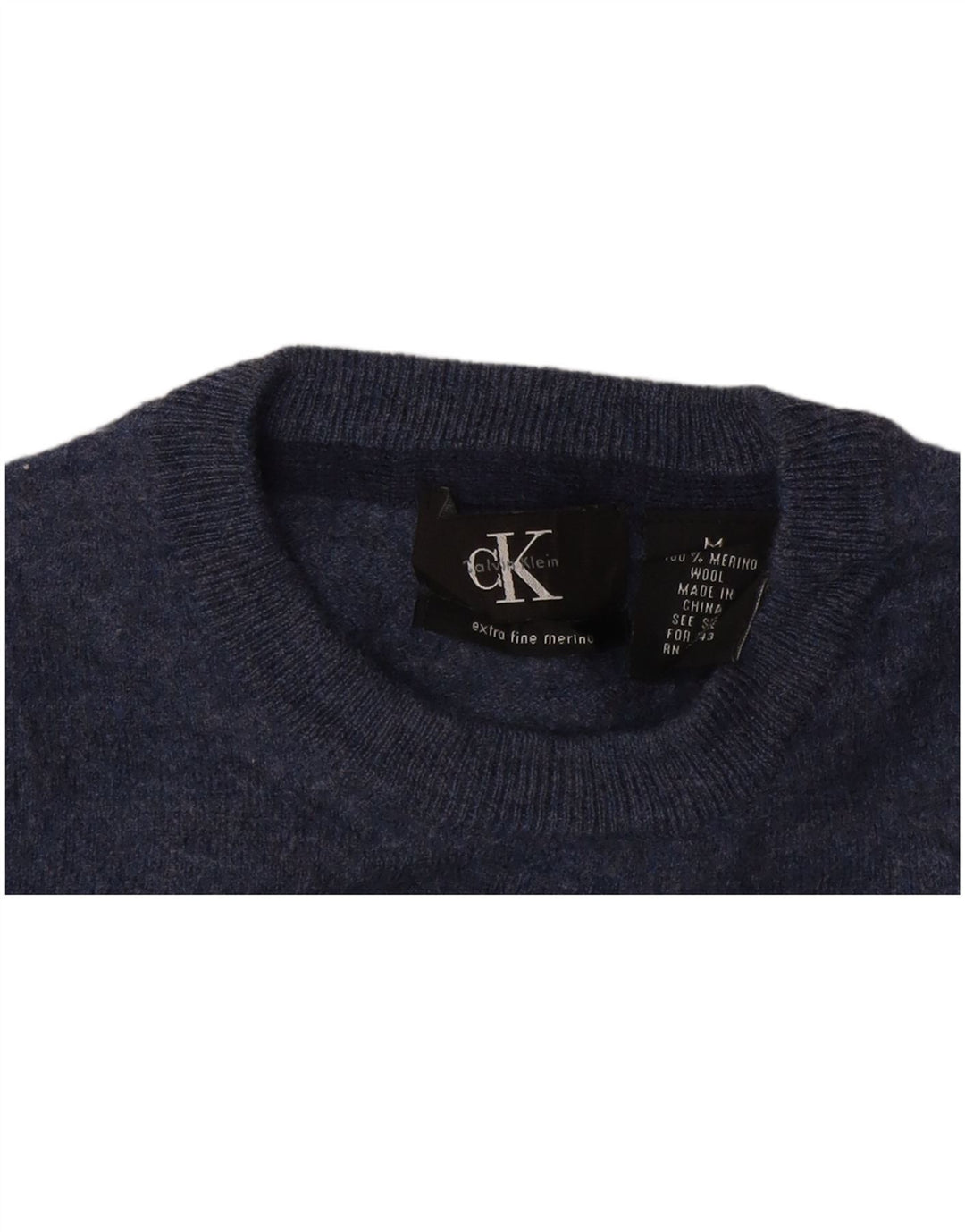 Calvin Klein Damen-Pullover mit Rundhalsausschnitt, Gr. 12, mittleres Marineblau
