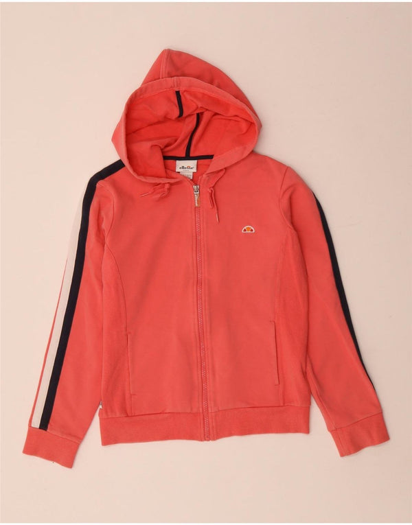 Ellesse Womens Zip Hoodie Pullover UK 10 Small Rosa Baumwolle
