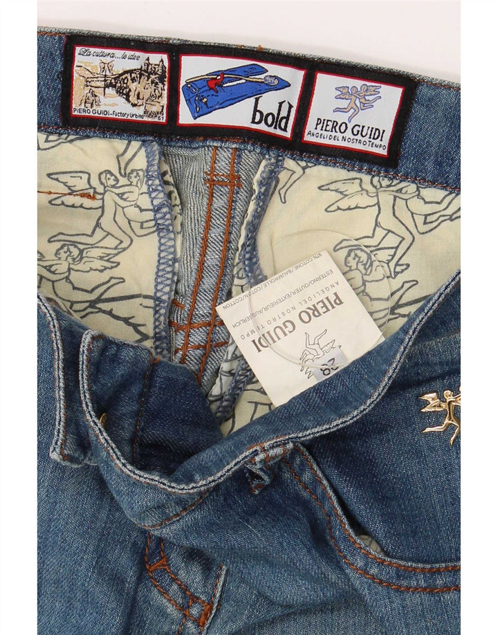 Piero Guidi Damen Slim Jeans W28 L31 Blaue Baumwolle