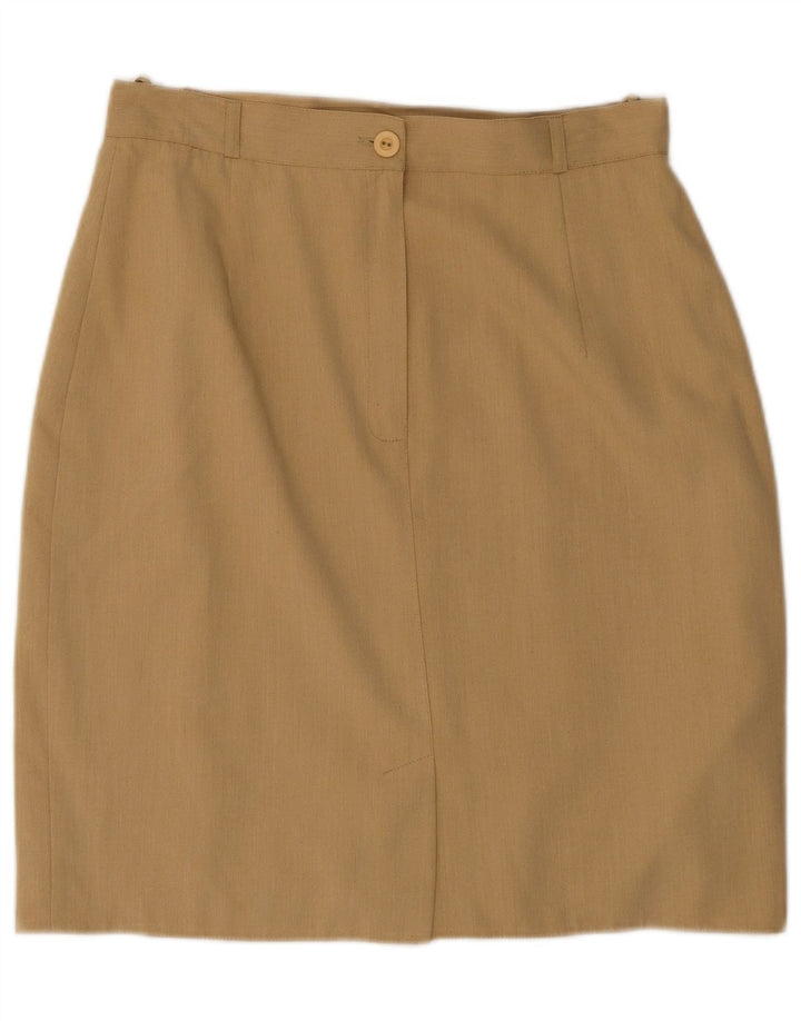 La Belle Damen gerader Rock IT 42 Medium W30 Beige Polyester