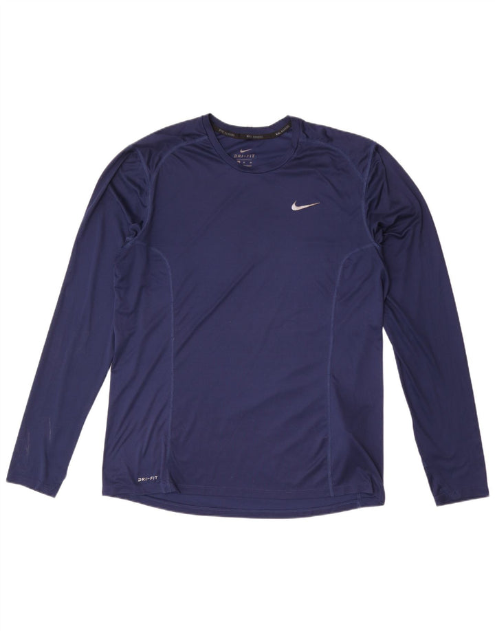 Nike Herren Dri Fit Top Langarm XL Marineblau Polyester