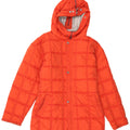 VINTAGE Damen Skijacke in Übergröße mit Kapuze, US 2 XS, rotes Nylon