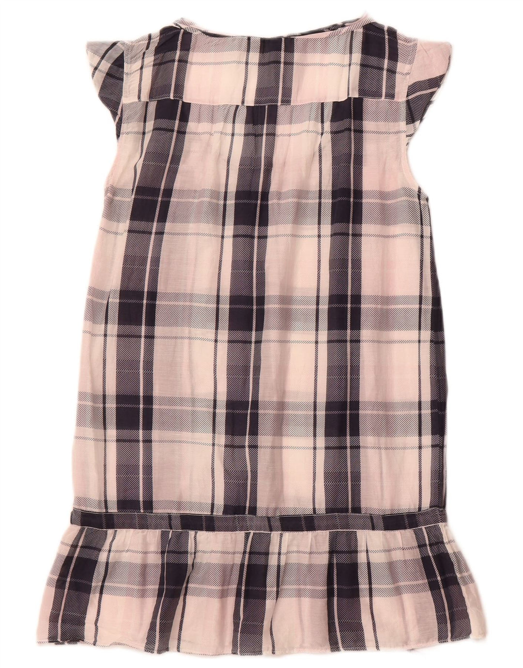 WOOLRICH Damen Tunika-Blusenoberteil, UK 6 XS, weiß karierte Baumwolle