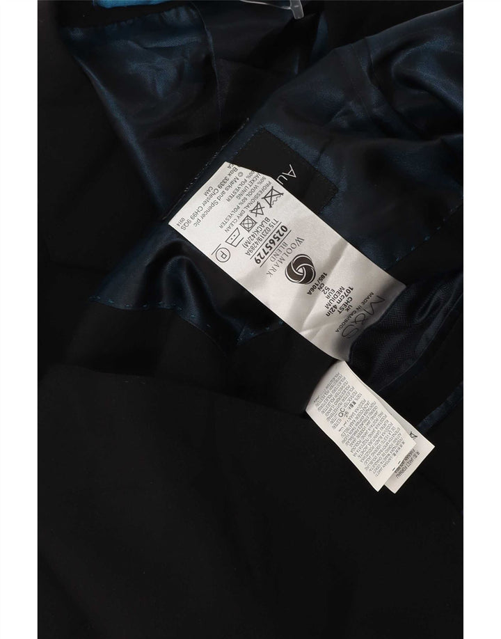 Marks & Spencer Herren-Blazer mit 2 Knöpfen, UK 42, große schwarze Wolle