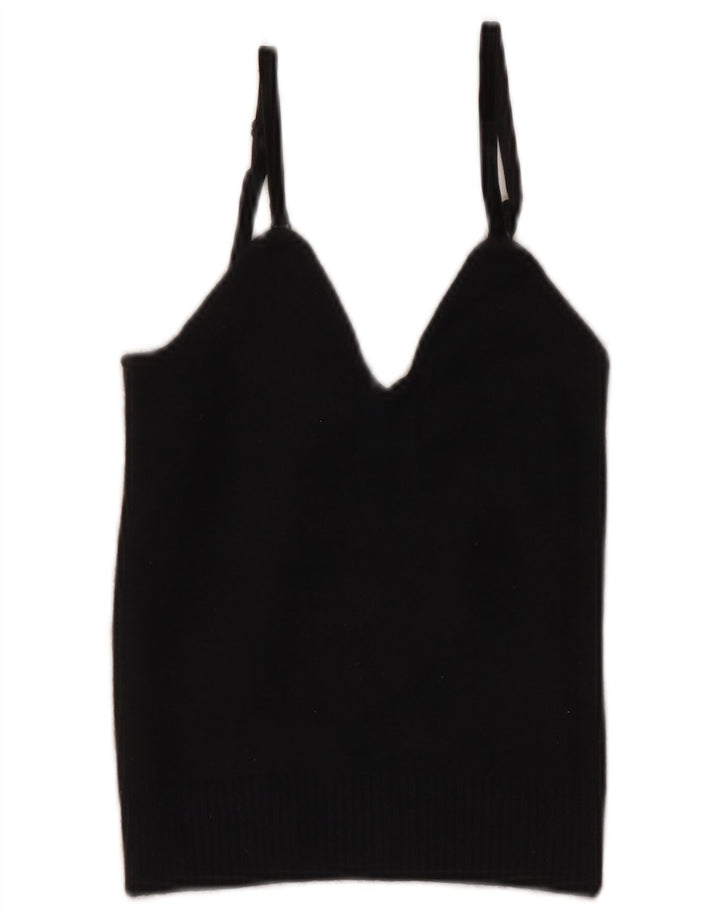 Emporio Armani Damen Crop Cami Top IT 40 Small Marineblaue Wolle