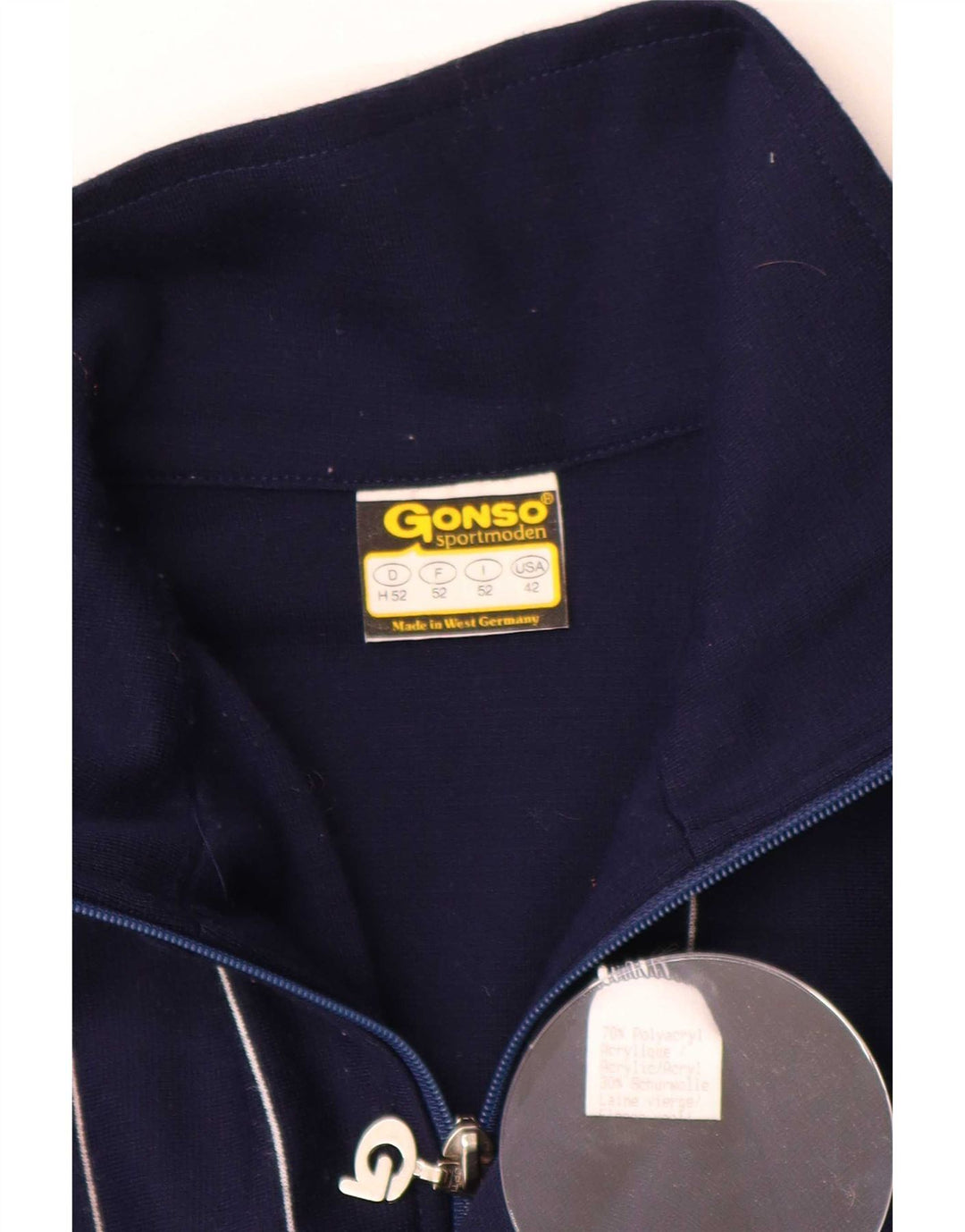 Gonso Herren-Trainingsanzug-Oberteil, Jacke IT 52, groß, marineblau gestreift, Polyacryl