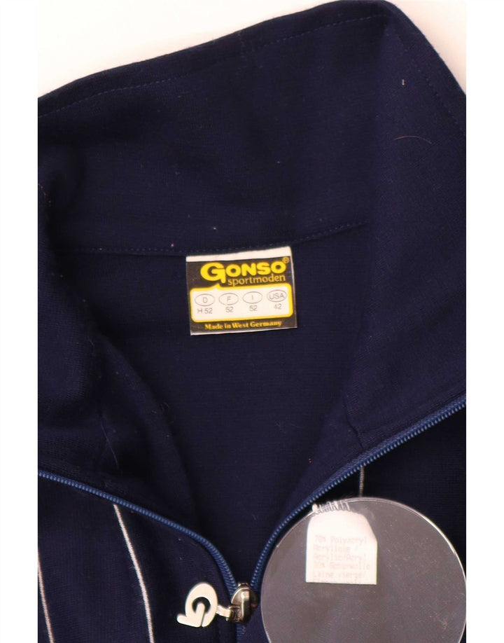 Gonso Herren-Trainingsanzug-Oberteil, Jacke IT 52, groß, marineblau gestreift, Polyacryl