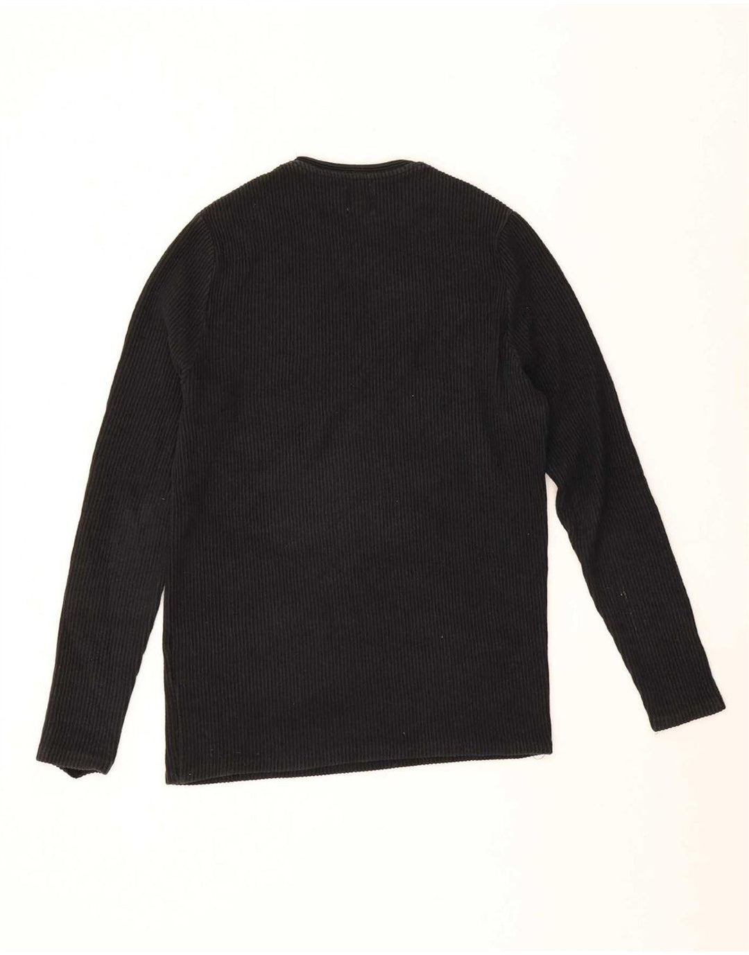 Zara Herren-Oberteil, langärmelig, klein, schwarze Baumwolle