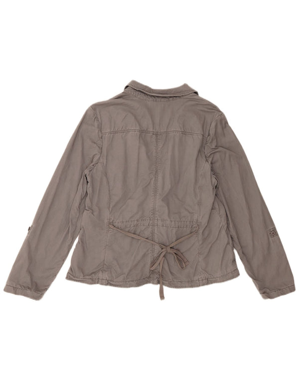 Eddie Bauer Damen 2-Knopf-Blazerjacke UK 18 XL Graue Baumwolle